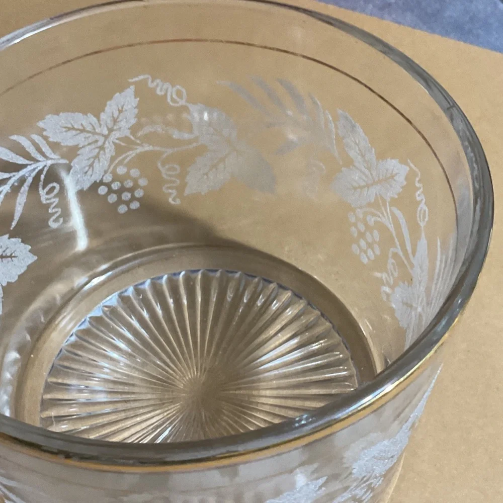 Elegant Glass Bowl with Etched Design